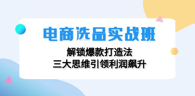 （12398期）电商选品实战班：解锁爆款打造法，三大思维引领利润飙升-iTZL项目网