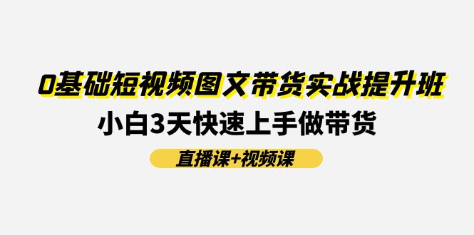 （11641期）0基础短视频图文带货实战提升班(直播课+视频课)：小白3天快速上手做带货-iTZL项目网