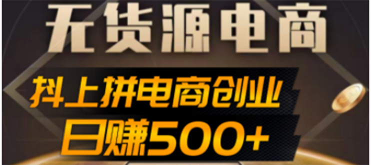 （4475期）抖上拼无货源电商创业项目、外面收费12800，日赚500+的案例解析参考-iTZL项目网