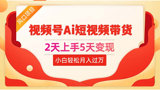 （10807期）2天上手5天变现视频号Ai短视频带货0粉丝0基础小白轻松月入过万-iTZL项目网