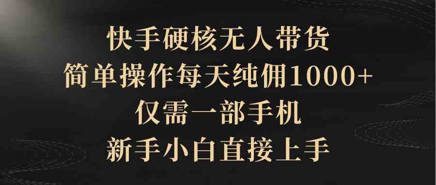 （9861期）快手硬核无人带货，简单操作每天纯佣1000+,仅需一部手机，新手小白直接上手-iTZL项目网