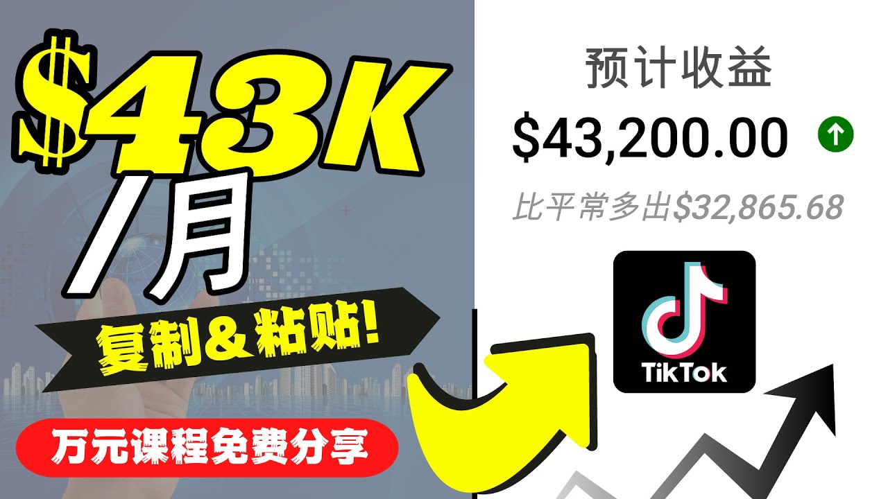 （4371期）2022抖音国际版Tiktok赚钱项目：每天上传一个视频就轻松月入$43200-iTZL项目网