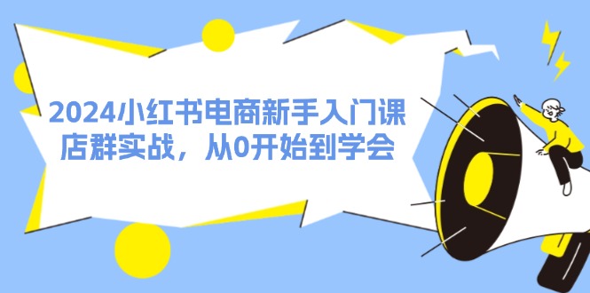 （11988期）2024小红书电商新手入门课，店群实战，从0开始到学会（31节）-iTZL项目网