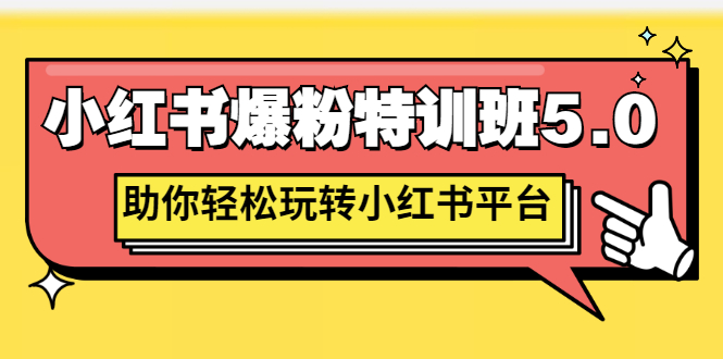 （2690期）小红书爆粉特训班5.0，助你轻松玩转小红书平台价值1380元-iTZL项目网