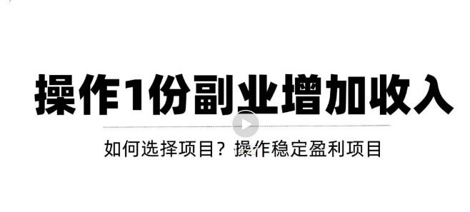 新手如何通过操作副业增加收入，从项目选择到玩法分享！【视频教程】-iTZL项目网