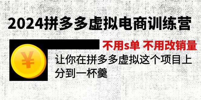 （12024期）2024拼多多虚拟电商训练营 不s单 不改销量  做虚拟项目分一杯羹(更新10节)-iTZL项目网