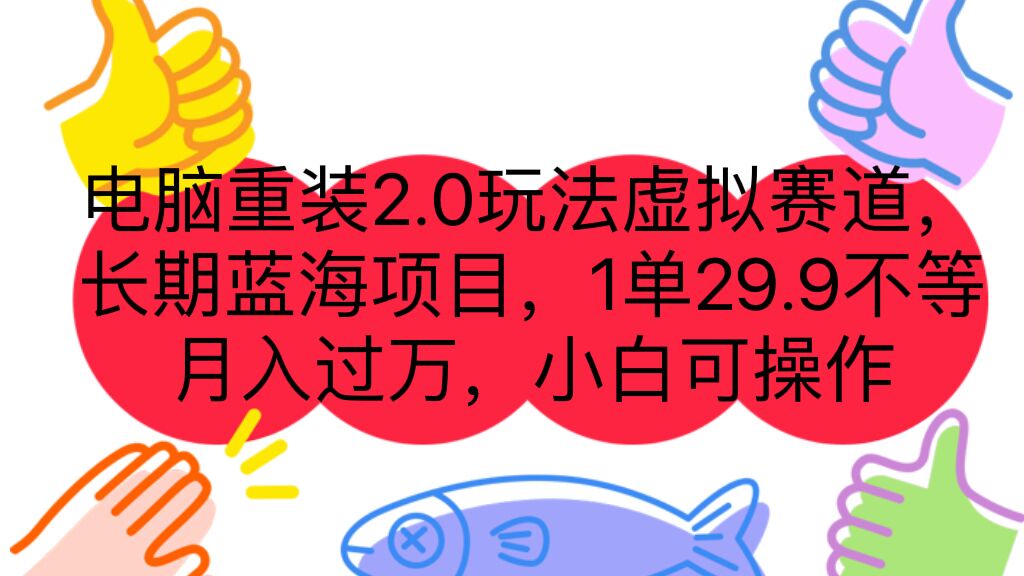 （7037期）电脑重装2.0玩法虚拟赛道，长期蓝海项目 一单29.9不等 月入过万 小白可操作-iTZL项目网