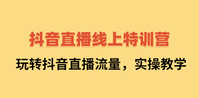 （2267期）抖音直播线上特训营：玩转抖音直播流量，实操教学-iTZL项目网