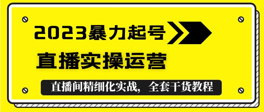 （5475期）2023暴力起号+直播实操运营，全套直播间精细化实战，全套干货教程！-iTZL项目网