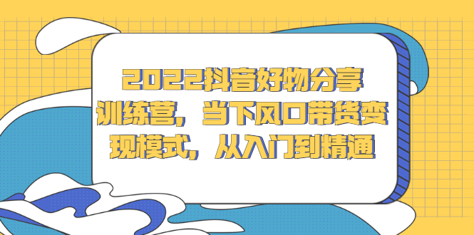 （2340期）2022抖音好物分享训练营，当下风口带货变现模式，从入门到精通-iTZL项目网