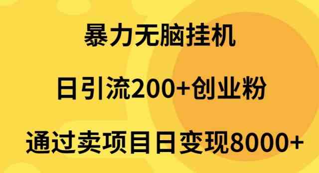 （9788期）暴力无脑挂机日引流200+创业粉通过卖项目日变现2000+-iTZL项目网