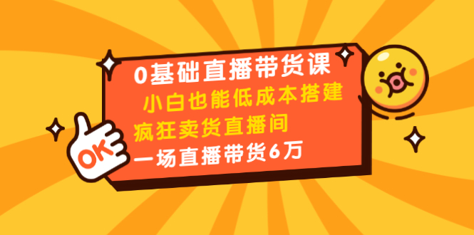 （1472期）0基础直播带货课：小白也能低成本搭建疯狂卖货直播间：1场直播带货6万-iTZL项目网