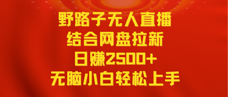 （9025期）无人直播野路子结合网盘拉新，日赚2500+多平台变现，小白无脑轻松上手操作-iTZL项目网