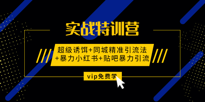 （1314期）实战特训营:超级诱饵+同城精准引流法+暴力小红书+贴吧暴力引流（视频课程）-iTZL项目网