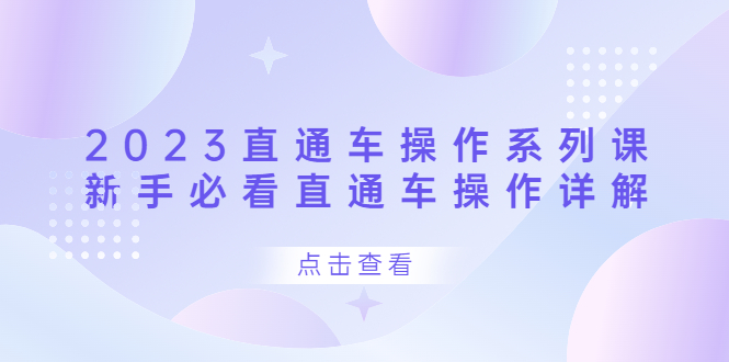 （6766期）2023直通车操作 系列课，新手必看直通车操作详解-iTZL项目网