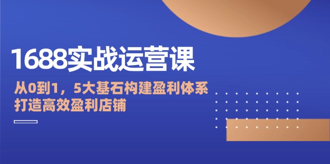 （12482期）1688实战运营课：从0到1，5大基石构建盈利体系，打造高效盈利店铺-iTZL项目网