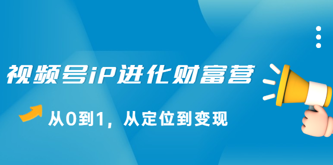 （2115期）视频号iP进化财富营，从0到1，从定位到变现赚钱-iTZL项目网