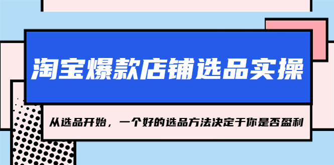 （5240期）淘宝爆款店铺选品实操，2023从选品开始，一个好的选品方法决定于你是否盈利-iTZL项目网