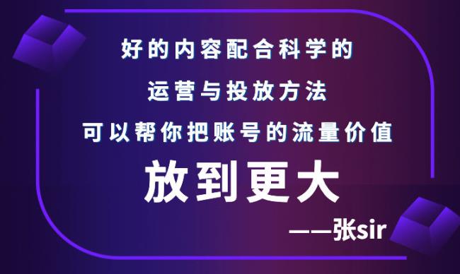 张sir账号流量增长课，告别海王流量，让你的流量更精准-iTZL项目网