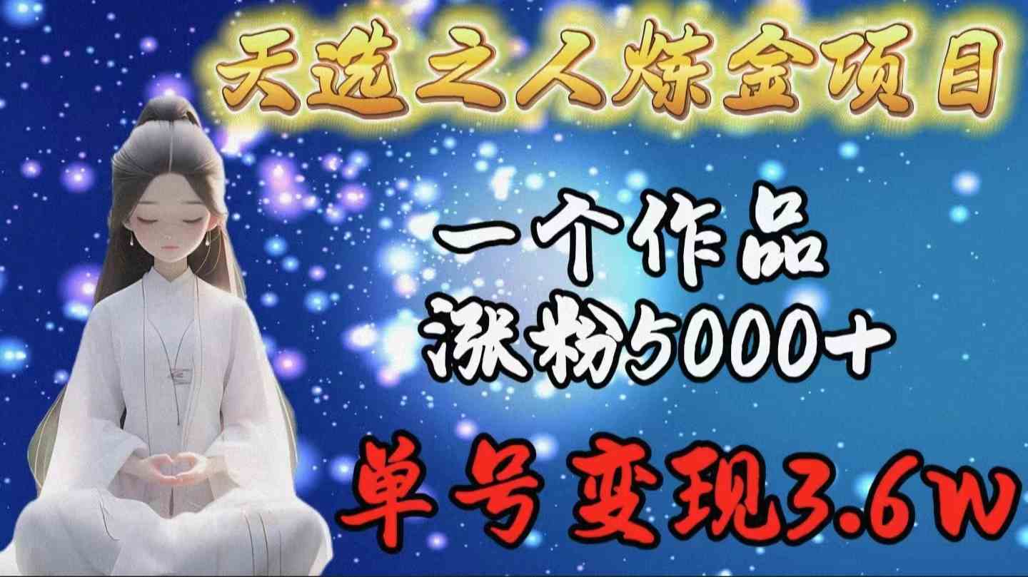 （9693期）天选之人炼金项目，一个作品涨粉5000+，单号变现3.6w-iTZL项目网