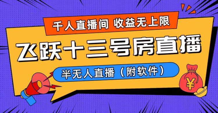 （8711期）爆火飞跃十三号房半无人直播，一场直播上千人，日入过万！（附软件）-iTZL项目网