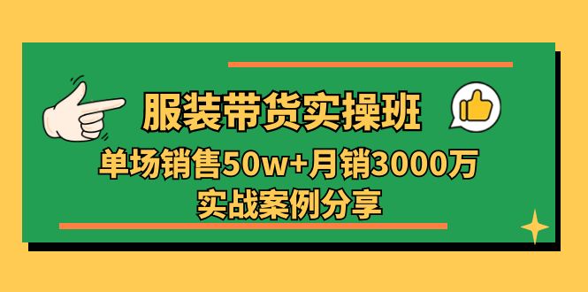 （11071期）服装带货实操培训班：单场销售50w+月销3000万实战案例分享（27节）-iTZL项目网