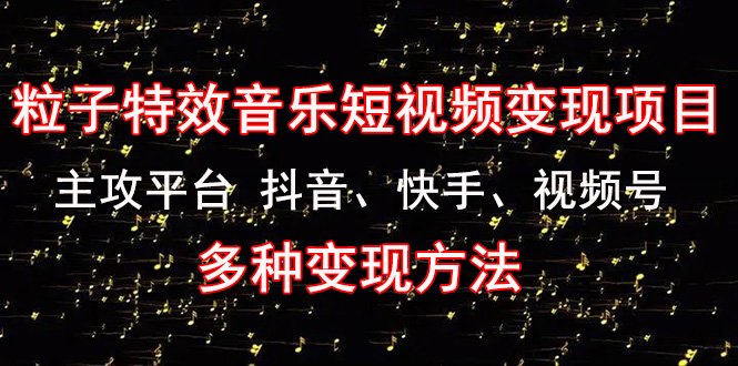 （4586期）《粒子特效音乐短视频变现项目》主攻平台 抖音、快手、视频号 多种变现方法-iTZL项目网