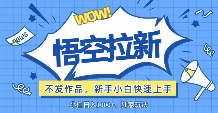 （12243期）悟空拉新最新玩法，无需作品暴力出单，小白快速上手-iTZL项目网