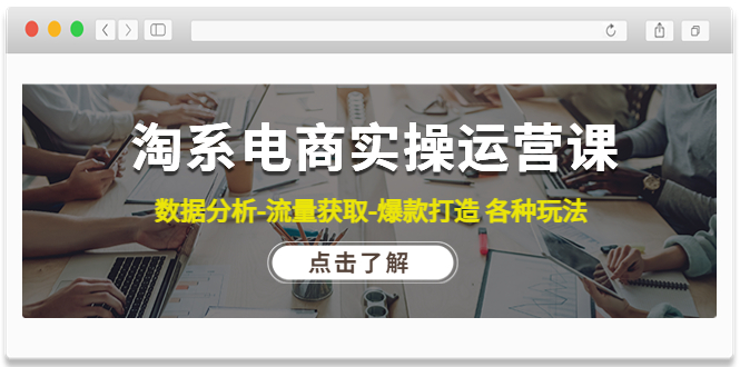 （4463期）淘系电商实操运营课：数据分析-流量获取-爆款打造 各种玩法（63节）-iTZL项目网