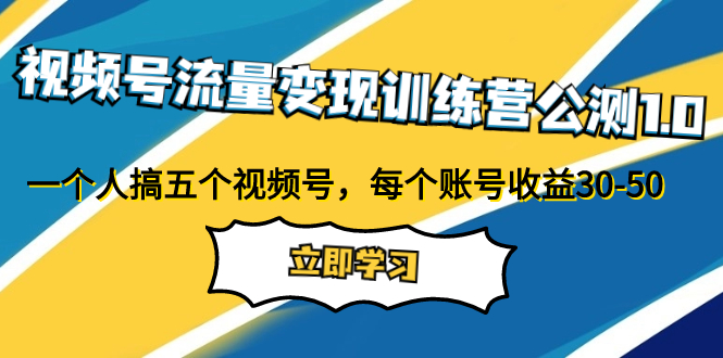 （7719期）视频号流量变现训练营公测1.0：一个人搞五个视频号，每个账号收益30-50-iTZL项目网