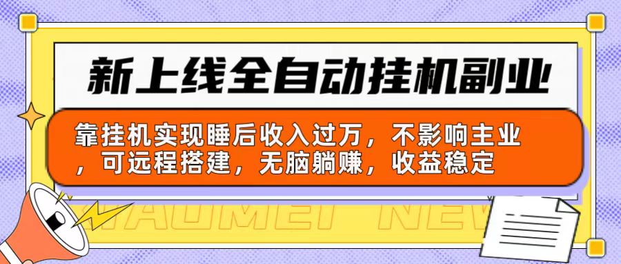 （10588期）新上线全自动挂机副业：靠挂机实现睡后收入过万，不影响主业可远程搭建…-iTZL项目网