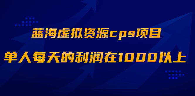 （1887期）蓝海虚拟资源cps项目，目前最高单人每天的利润在1000以上【视频课程】-iTZL项目网