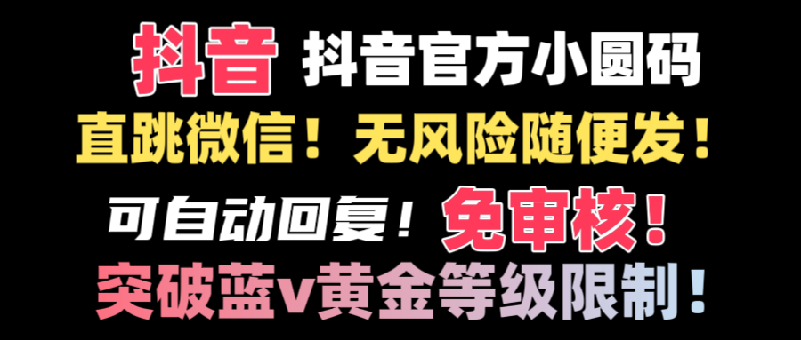 （8773期）抖音二维码直跳微信技术！站内随便发不违规！！-iTZL项目网