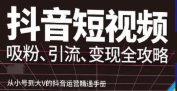 抖音视频号高级实操与理论课程：吸粉、引流、变现全攻略，从小号到大V的抖音运营精通手册-iTZL项目网