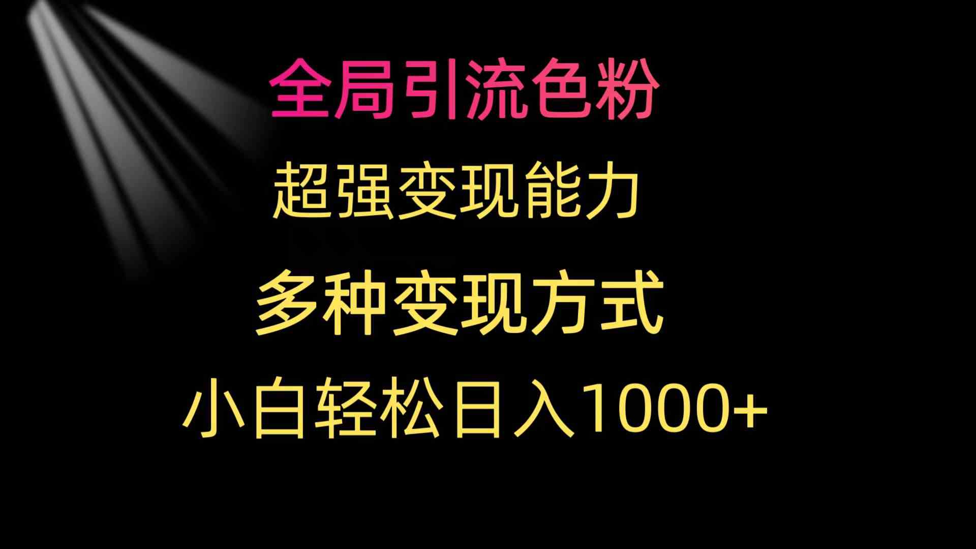 （9680期）全局引流色粉 超强变现能力 多种变现方式 小白轻松日入1000+-iTZL项目网