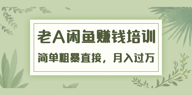 （1451期）《老A闲鱼赚钱培训》简单粗暴直接，月入过万真正的闲鱼战术实课（51节课）-iTZL项目网