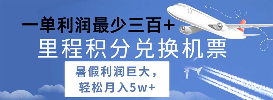 （11385期）2024暑假利润空间巨大的里程积分兑换机票项目，每一单利润最少500-iTZL项目网