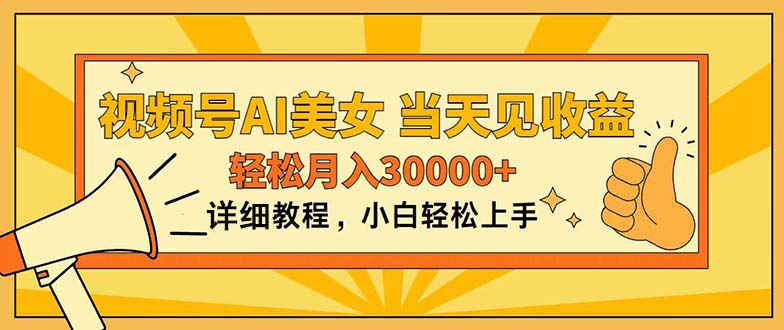 （11052期）视频号AI美女，上手简单，当天见收益，轻松月入30000+-iTZL项目网