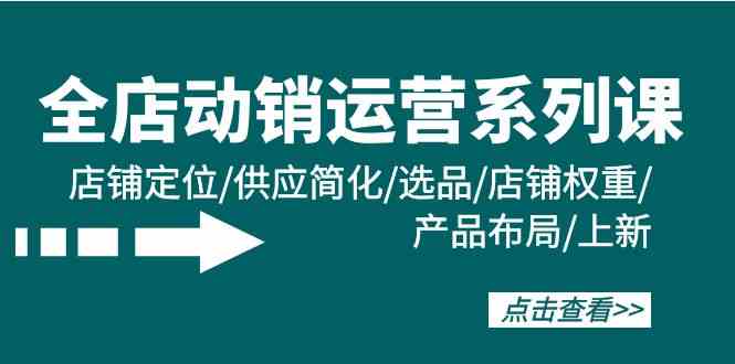 （9845期）全店·动销运营系列课：店铺定位/供应简化/选品/店铺权重/产品布局/上新-iTZL项目网