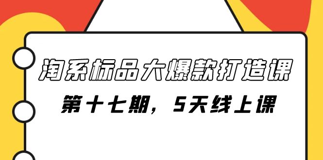 （7697期）淘系标品大爆款打造课-第十七期，5天线上课-iTZL项目网