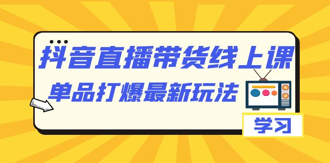 （7238期）抖音·直播带货线上课，单品打爆最新玩法（12节课）-iTZL项目网