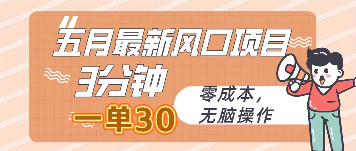 （10256期）五月最新风口项目，3分钟一单30，零成本，无脑操作-iTZL项目网