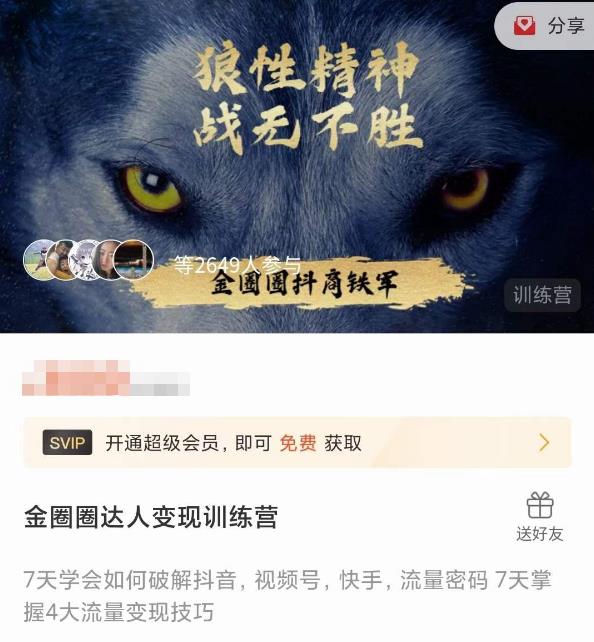 金圈圈达人变现训练营，​7天学会如何破解抖音视频号快手流量密码，7天掌握4大流量变现技巧-iTZL项目网