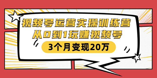 （1596期）视频号运营实操训练营：从0到1玩赚视频号，3个月变现20万-iTZL项目网