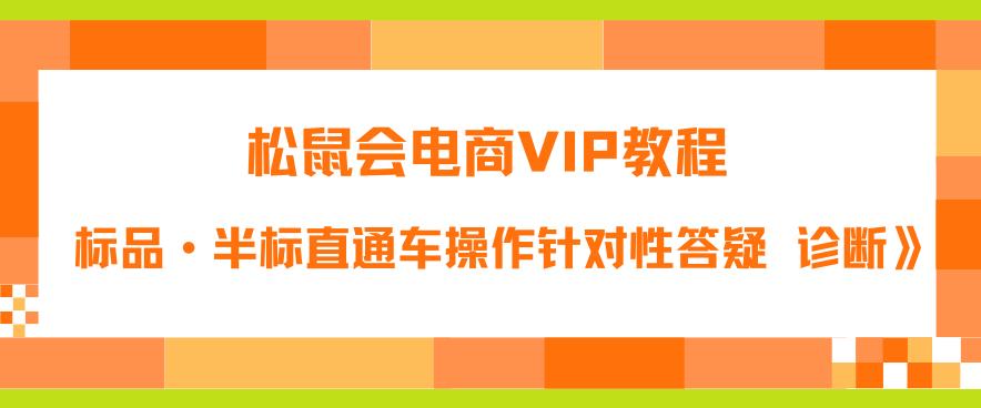 松鼠会电商VIP教程：松鼠《付费推广标品·半标直通车操作针对性答疑&诊断》-iTZL项目网