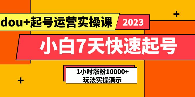 （5878期）小白7天快速起号：dou+起号运营实操课，实战1小时涨粉10000+玩法演示-iTZL项目网