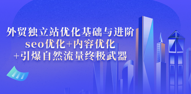 （3682期）外贸独立站优化基础与进阶，seo优化+内容优化+引爆自然流量终极武器-iTZL项目网