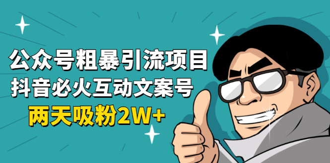 （1632期）公众号粗暴引流项目：抖音必火互动文案号，两天吸粉2W+（可持续操作）-iTZL项目网