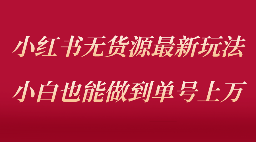 （5646期）小红书无货源最新螺旋起号玩法，电商小白也能做到单号上万（收费3980）-iTZL项目网