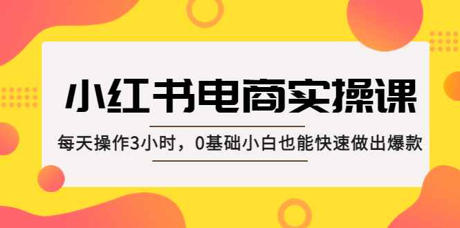 （5190期）小红书·电商实操课：每天操作3小时，0基础小白也能快速做出爆款！-iTZL项目网